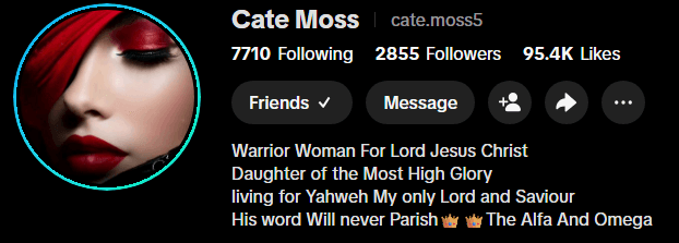 Cate Moss Christian TikToker