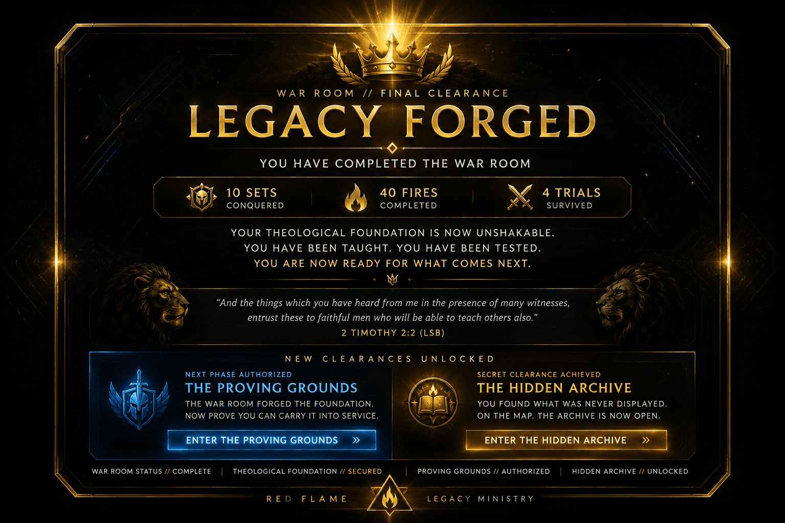 Legacy Forged - War Room Completed